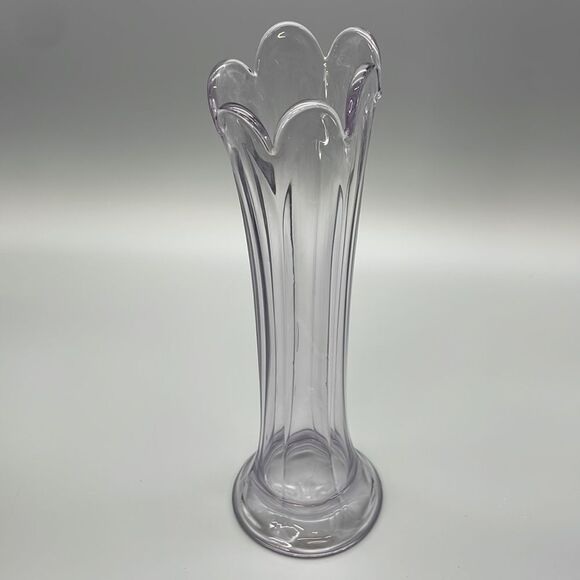 Vintage Amethyst Glass Vase Six Paneled Art Nouveau Imperial Glass Purple Lilac - Picture 13 of 16